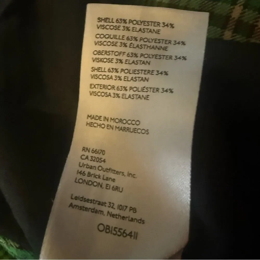 Free People All For Me Green Plaid Trousers 10